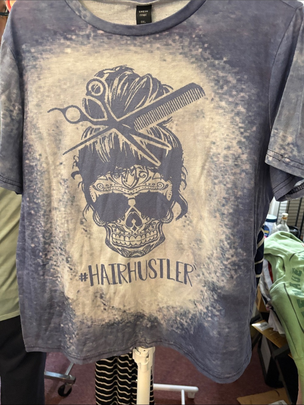 Shein Woman’s Hair Hustler Graphic Tee in Blue